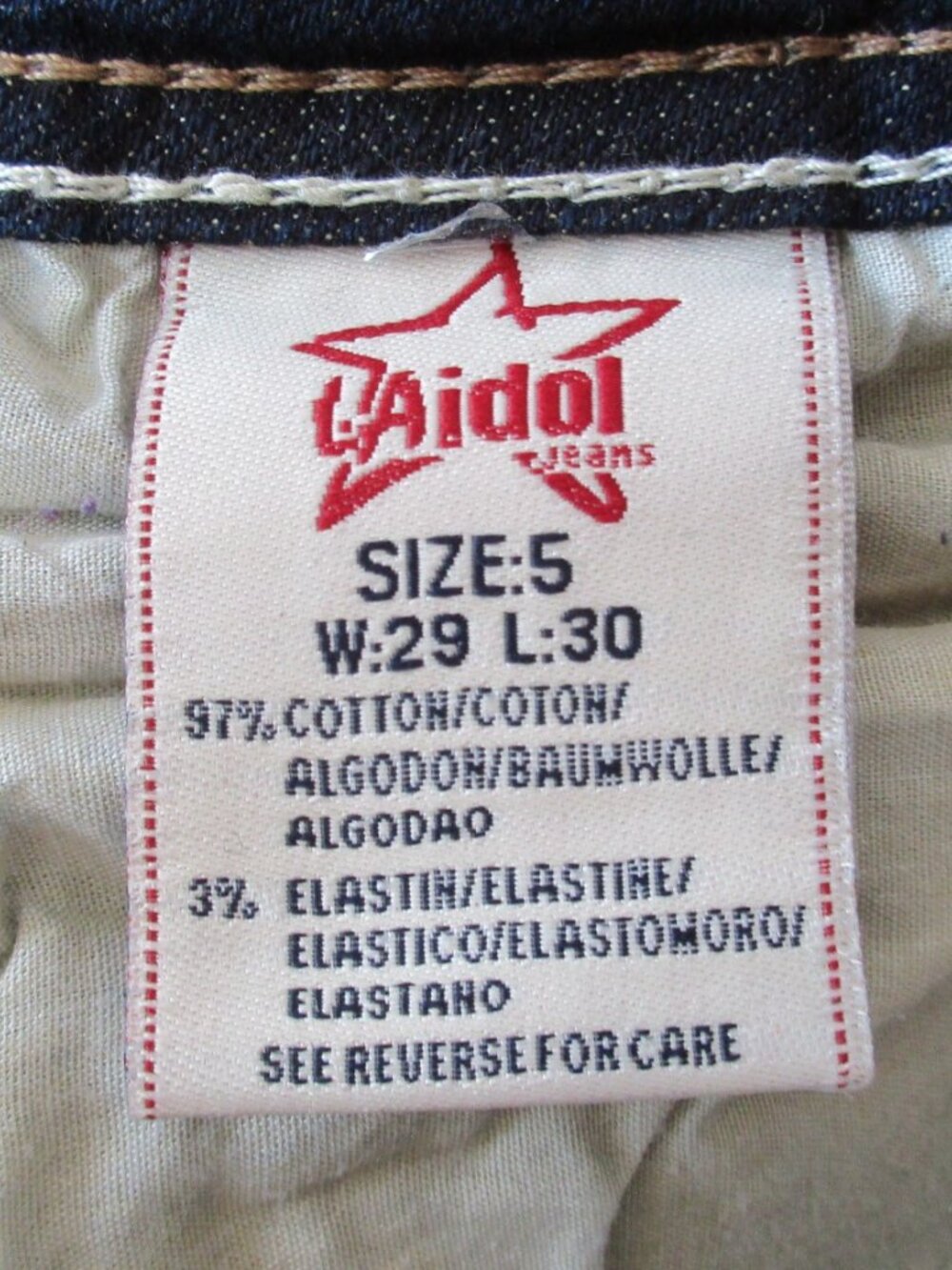LA IDOL Jeans Size 5 Low Rise Dark Blue Skinny Denim - Picture 10 of 12